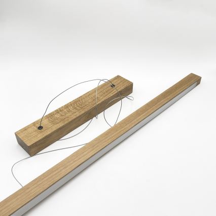 Lámpara suspendida por cable VERDE LED/18W/230V 3000K 106 cm roble