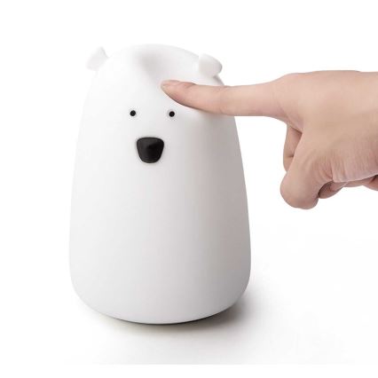 Lámpara táctil Infantil LED RGB BEAR LED/0,8W/5V blanco + USB