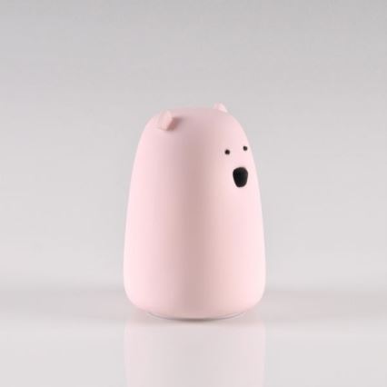 Lámpara táctil Infantil LED RGB BEAR LED/0,8W/5V rosa + USB