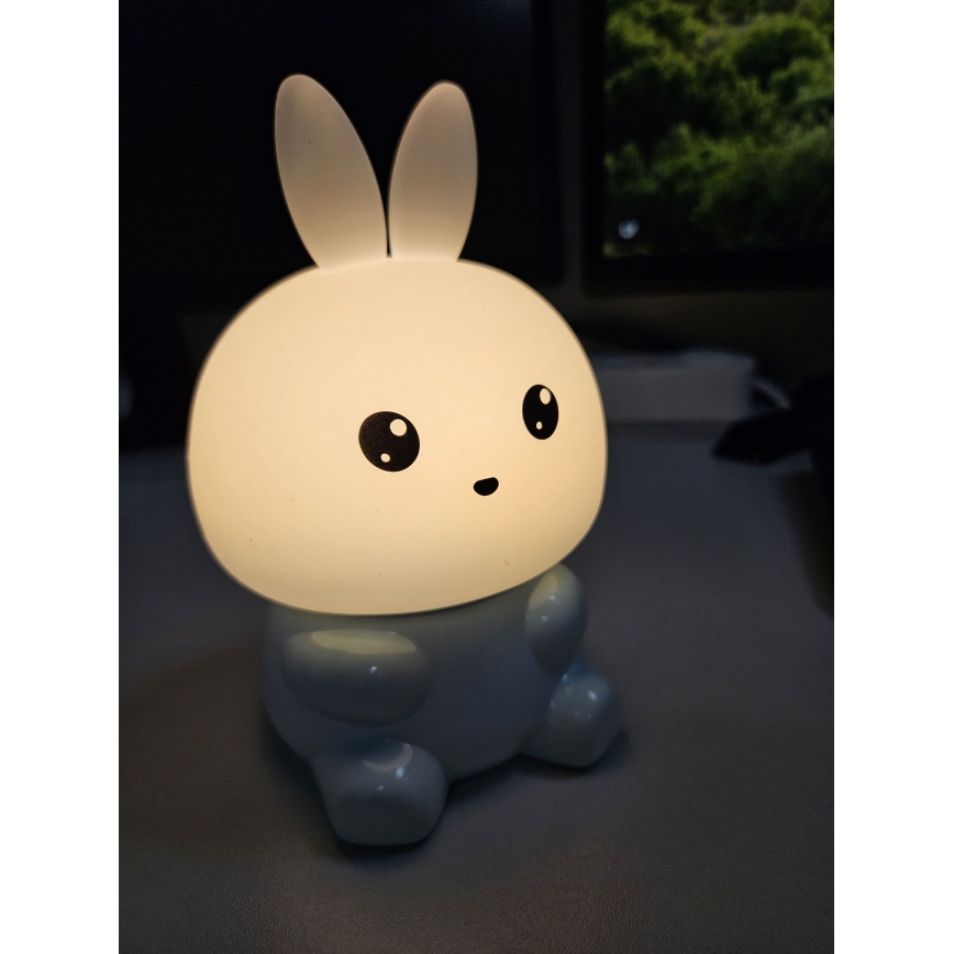 Lámpara táctil infantil LED RGBW LED/1W/5V USB 1200 mAh liebre