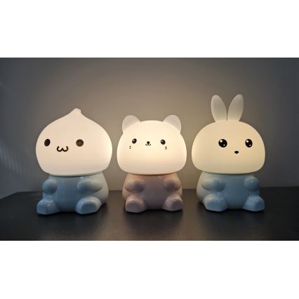 Lámpara táctil infantil LED RGBW LED/1W/5V USB 1200 mAh liebre