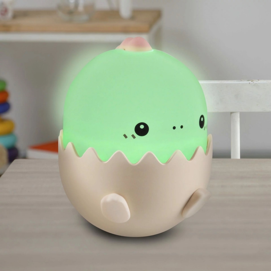 Lámpara táctil regulable LED RGBW para niños BABY DINO LED/0,75W/5V 1200mAh rosa