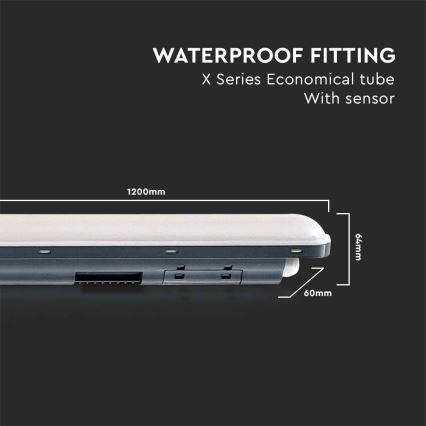 Lámpara técnica LED fluorescente con sensor  X-SERIES LED/36W/230V 6500K 120 cm IP65