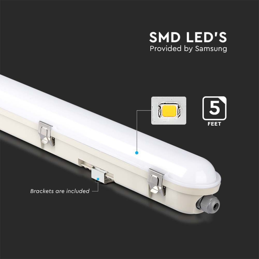 LED Lámpara fluorescente de gran potencia con módulo de emergencia EMERGENCY LED/48W/230V 6500K 150cm IP65