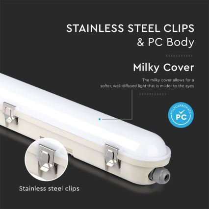 LED Lámpara fluorescente de gran potencia con módulo de emergencia EMERGENCY LED/48W/230V 6500K 150cm IP65