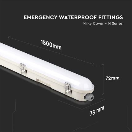 LED Lámpara fluorescente de gran potencia con módulo de emergencia EMERGENCY LED/48W/230V 6500K 150cm IP65