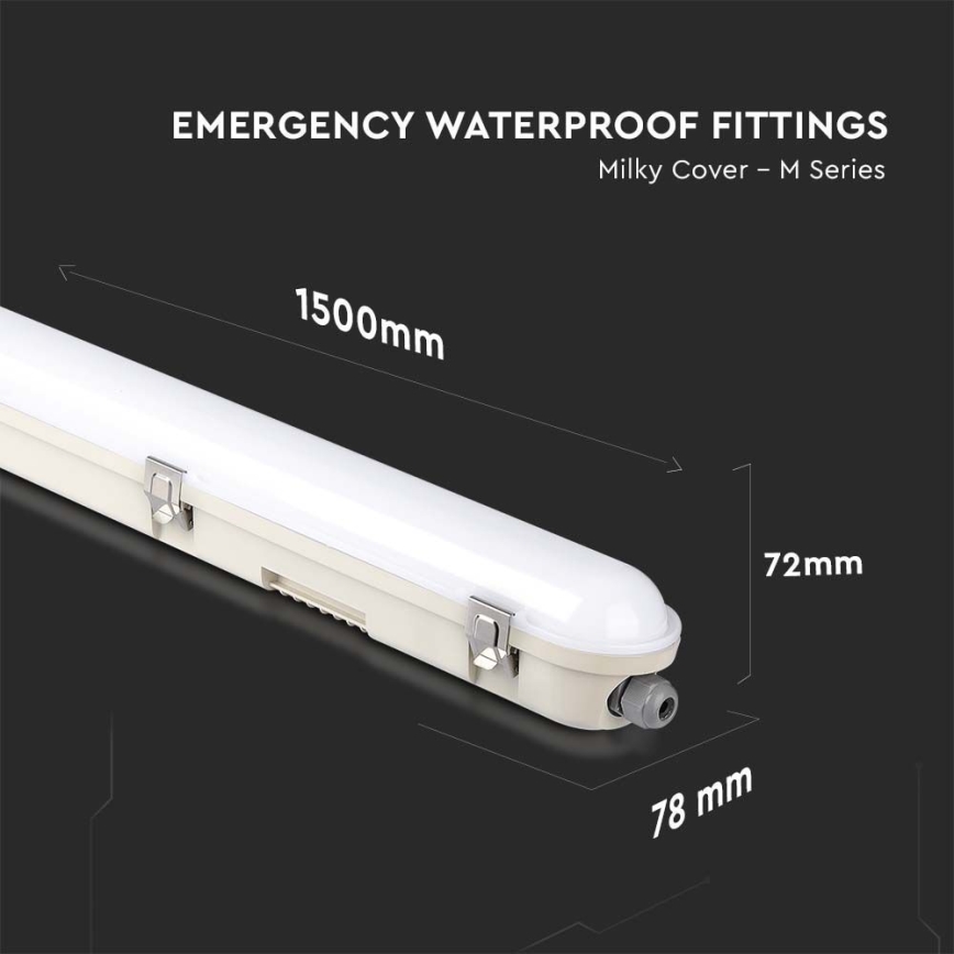 LED Lámpara fluorescente de gran potencia con módulo de emergencia EMERGENCY LED/48W/230V 6500K 150cm IP65