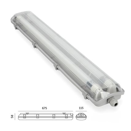 Lámpara técnica LED fluorescente T8 2xG13/9W/230V 4000K IP65 67,5 cm