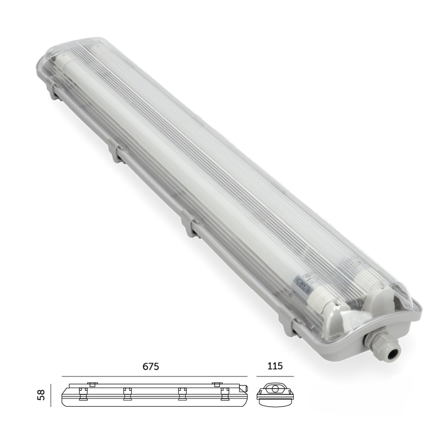 Lámpara técnica LED fluorescente T8 2xG13/9W/230V 4000K IP65 67,5 cm