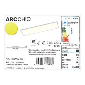 Lampenwelt - Lámpara de techo LED regulable BLAAN LED/50W/230V + mando a distancia