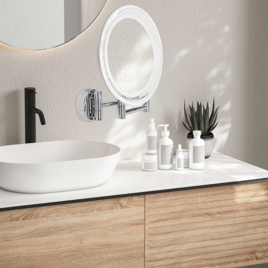Lanaform - Espejo de tocador de pared LED WALL LED/4xAAA