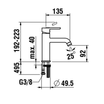 LAUFEN H3110810041201 - Grifo para lavabo LUA 19,2 cm cromo brillante