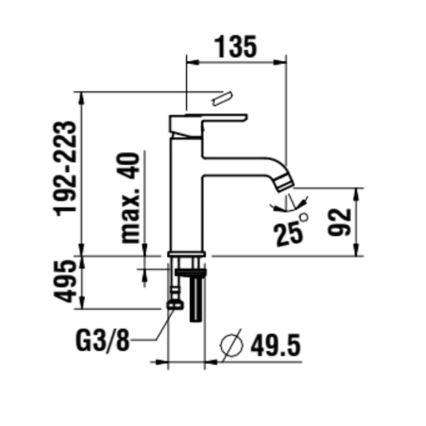 LAUFEN H3110810811201 - Grifo para lavabo LUA 19,2 cm titanio negro mate