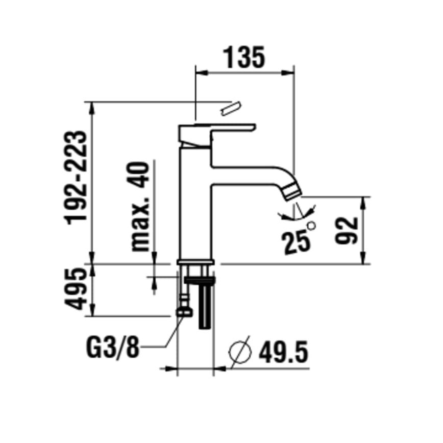 LAUFEN H3110810811201 - Grifo para lavabo LUA 19,2 cm titanio negro mate