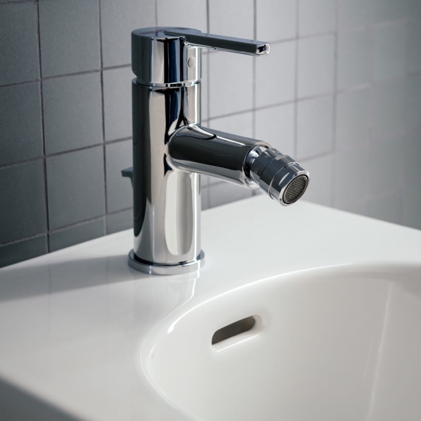 LAUFEN H3410810041141 - Grifo de bidé + desagüe con rebosadero LUA cromo brillante