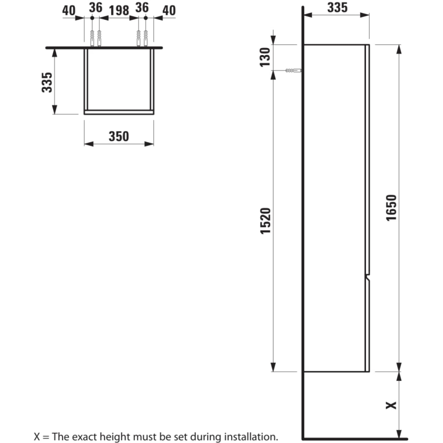LAUFEN H4831220954791 - Mueble de baño PRO 165 cm roble