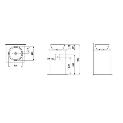 LAUFEN H8129620001091 - Lavabo sobre encimera PRO diá. 42 cm cerámica/blanco
