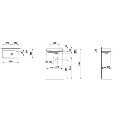 LAUFEN H8159540001041 - Lavabo suspendido PRO 48x28 cm cerámica/blanco