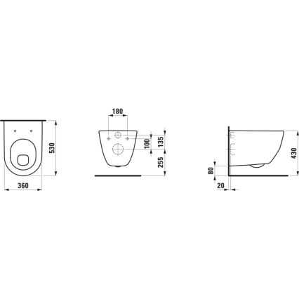 LAUFEN H8209590000001 - Inodoro suspendido PRO cerámica/blanco