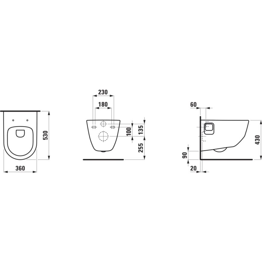 LAUFEN H8209640000001 - Inodoro suspendido PRO cerámica/blanco