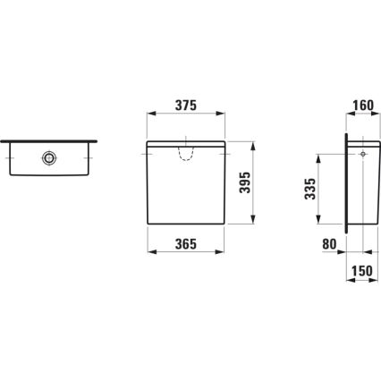 LAUFEN H8299520009721 - Cisterna de descarga PRO, entrada lateral, cerámica/blanca