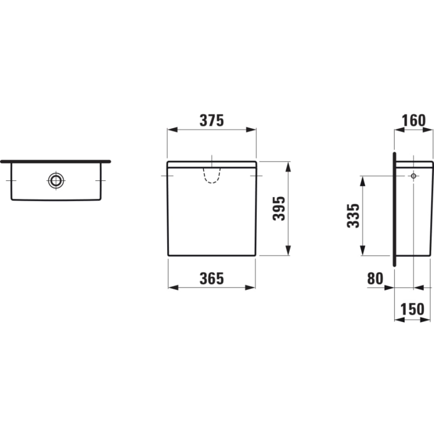 LAUFEN H8299520009721 - Cisterna de descarga PRO, entrada lateral, cerámica/blanca