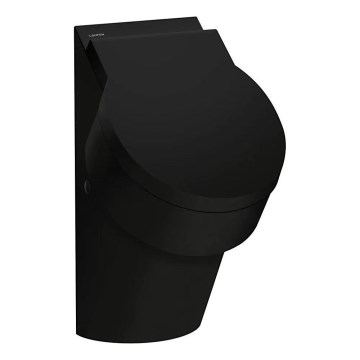 LAUFEN H8402810200001 - Urinario con orificios para tapa VAL, alimentación posterior, desagüe posterior, cerámica/negro brillante