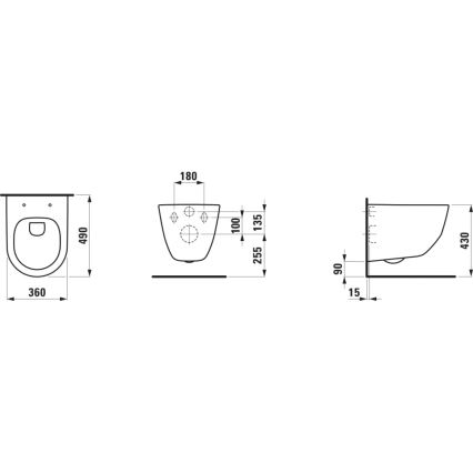 LAUFEN H8669550000001 - Inodoro suspendido PRO cerámica blanca + asiento de inodoro SoftClose PRO duroplástico blanco