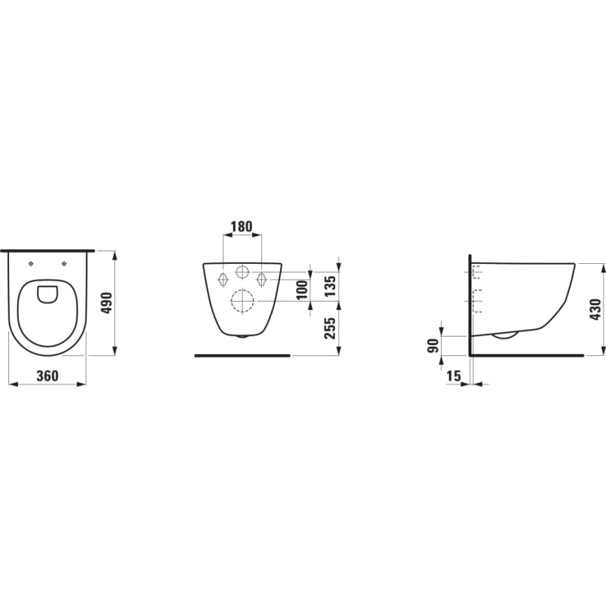 LAUFEN H8669550000001 - Inodoro suspendido PRO cerámica blanca + asiento de inodoro SoftClose PRO duroplástico blanco