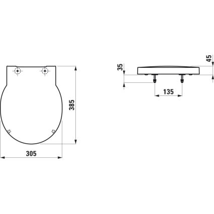 LAUFEN H8942820200001 - Tapa para urinario SoftClose VAL, duroplástico, negro brillante
