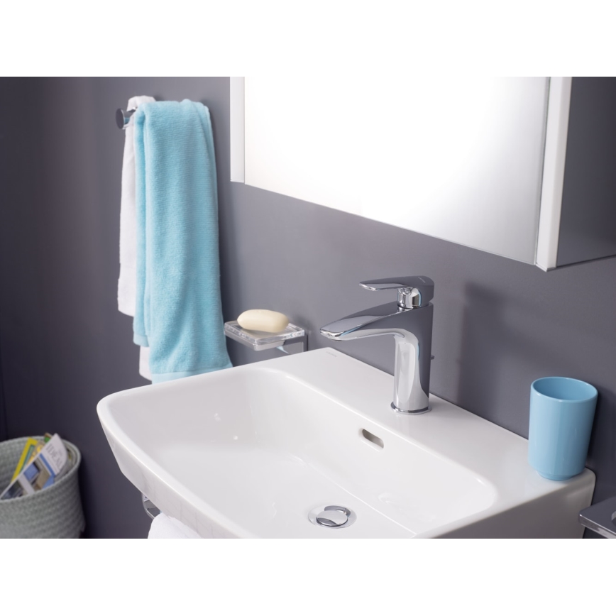 LAUFEN HF500701100000 - Grifo de lavabo + desagüe con rebosadero LAURIN 16,2 cm cromo brillante