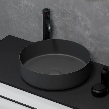 Lavabo de encimera LJORDAL Ø 40 cm, acero/negro