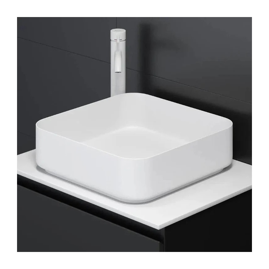 Lavabo para encimera LJORDAL 40x40 cm acero/blanco