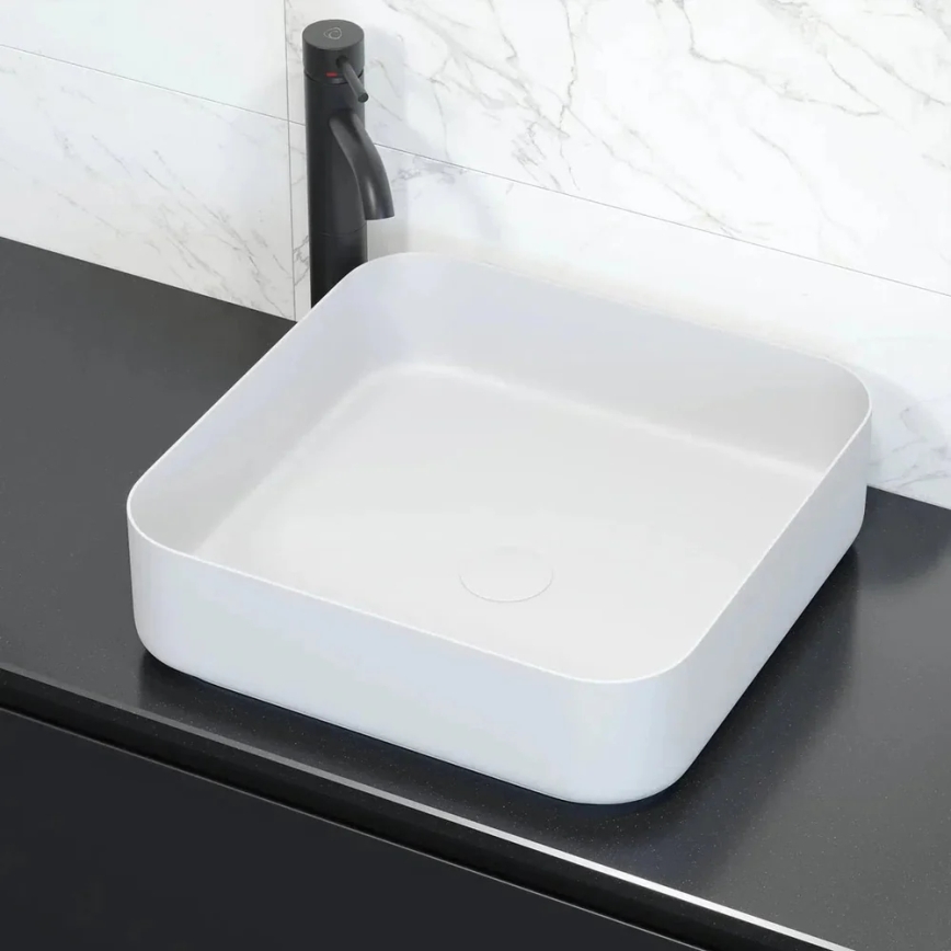 Lavabo para encimera LJORDAL 40x40 cm acero/blanco