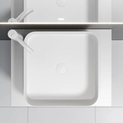Lavabo para encimera LJORDAL 40x40 cm acero/blanco