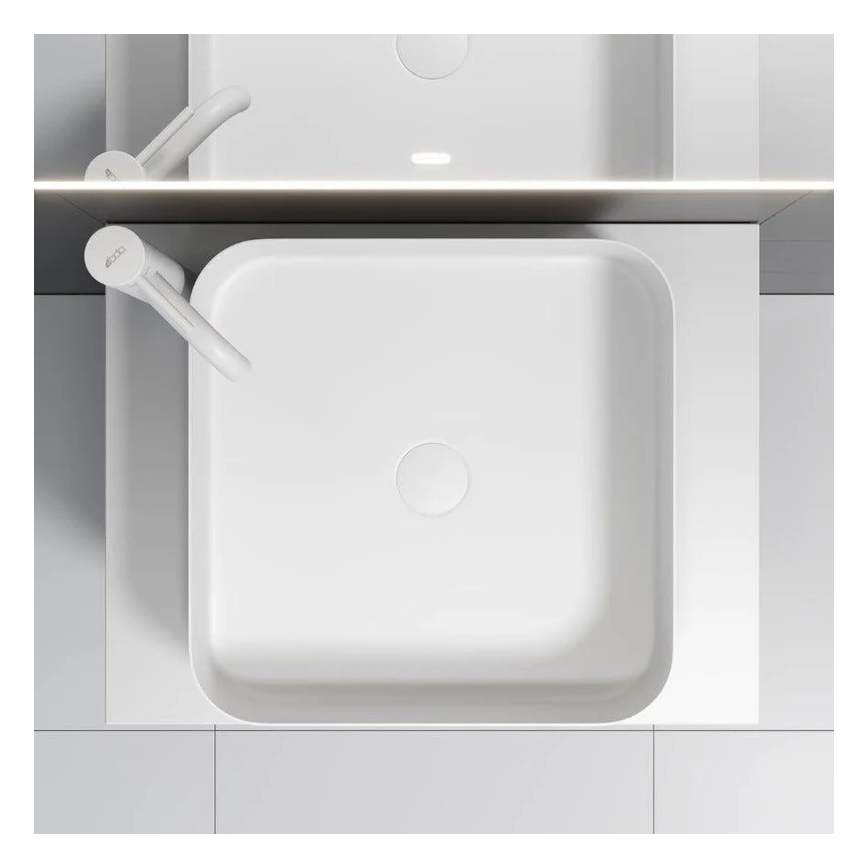 Lavabo para encimera LJORDAL 40x40 cm acero/blanco