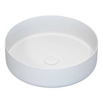 Lavabo para encimera LJORDAL, Ø 40 cm, acero/blanco