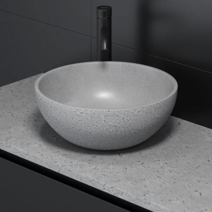Lavabo sobre encimera BERGEN Ø 39 cm hormigón/gris