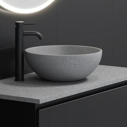Lavabo sobre encimera BERGEN Ø 39 cm hormigón/gris