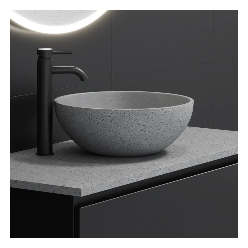 Lavabo sobre encimera BERGEN Ø 39 cm hormigón/gris