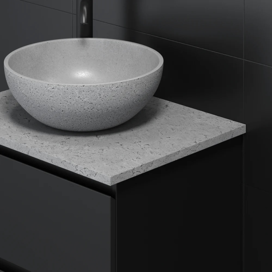 Lavabo sobre encimera BERGEN Ø 39 cm hormigón/gris
