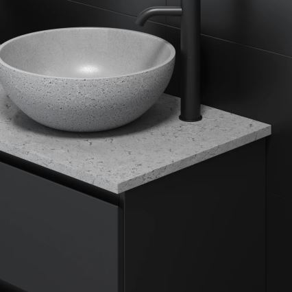 Lavabo sobre encimera BERGEN Ø 39 cm hormigón/gris