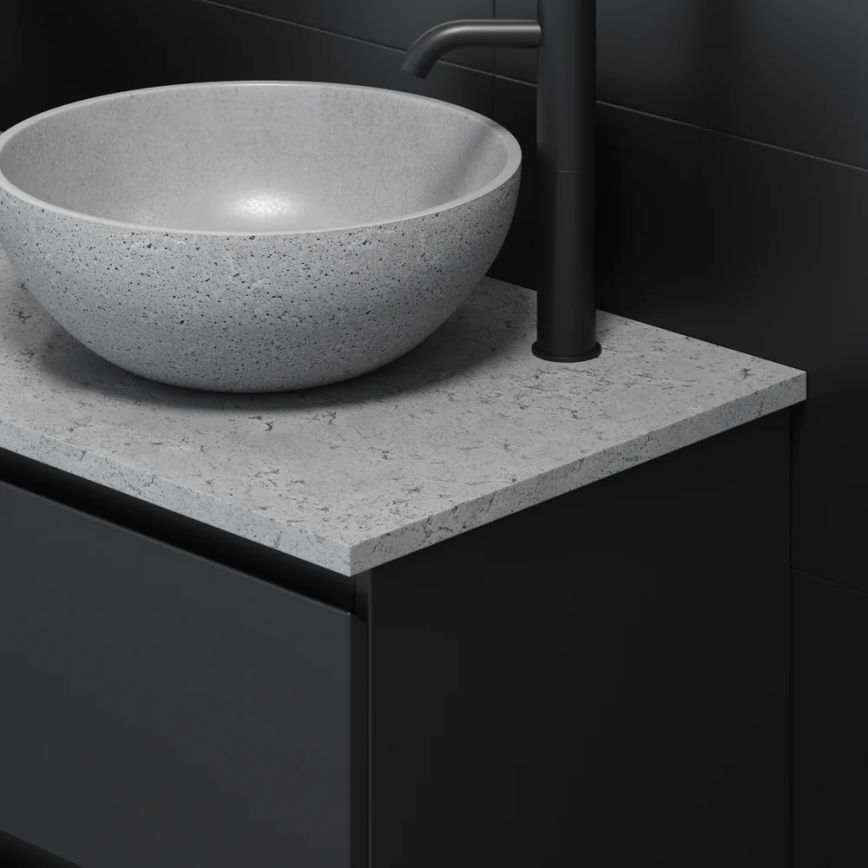 Lavabo sobre encimera BERGEN Ø 39 cm hormigón/gris