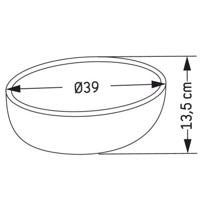 Lavabo sobre encimera BERGEN Ø 39 cm hormigón/gris
