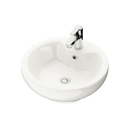 Lavabo sobre encimera DRAMMEN Ø 40,1 cm cerámica/blanco