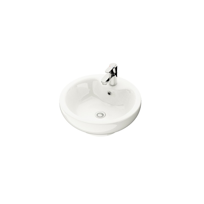 Lavabo sobre encimera DRAMMEN Ø 40,1 cm cerámica/blanco