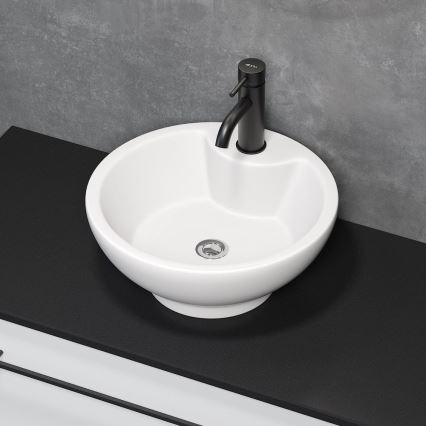 Lavabo sobre encimera DRAMMEN Ø 40,1 cm cerámica/blanco
