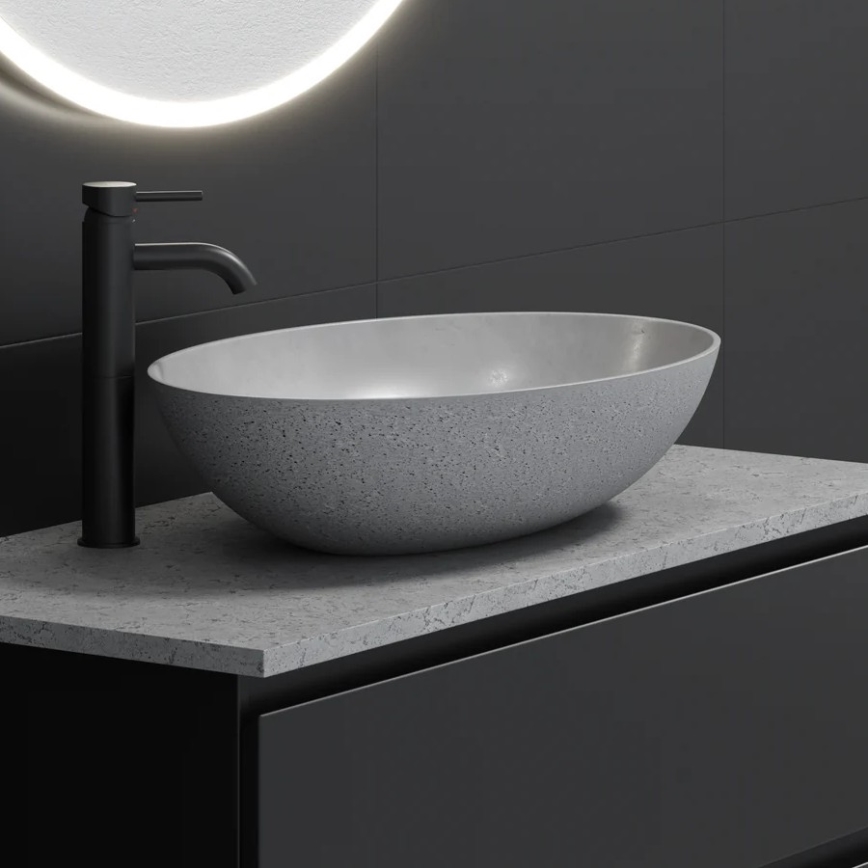 Lavabo sobre encimera OLSBORG 60x40,5 cm hormigón/gris