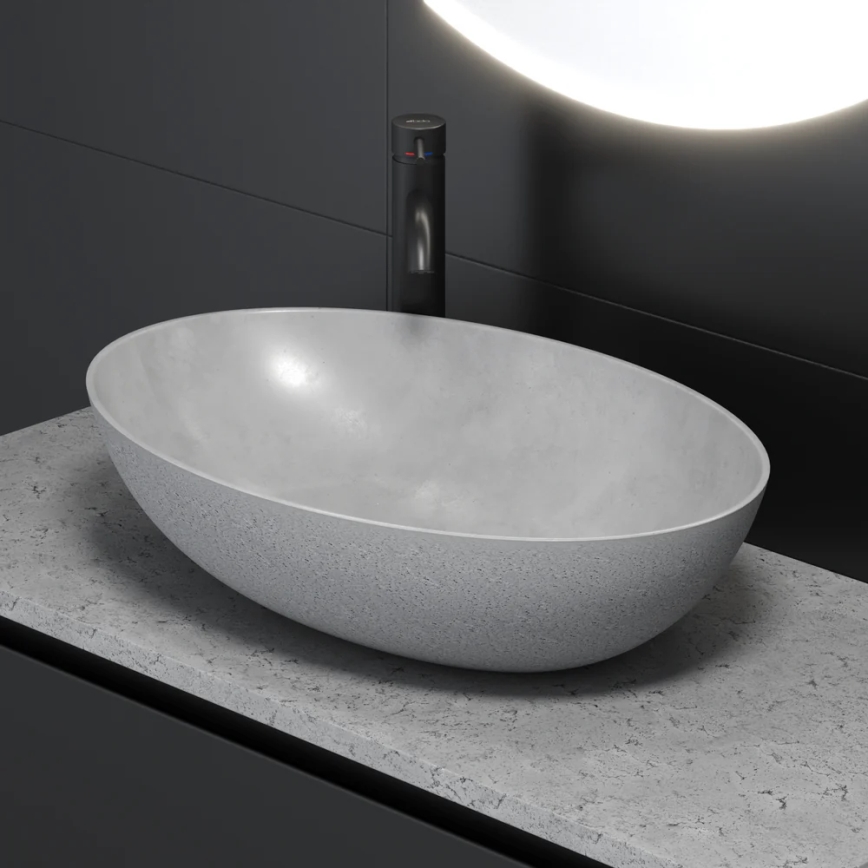 Lavabo sobre encimera OLSBORG 60x40,5 cm hormigón/gris