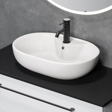 Lavabo sobre encimera TROMSO 59,5x41 cm cerámica/blanco